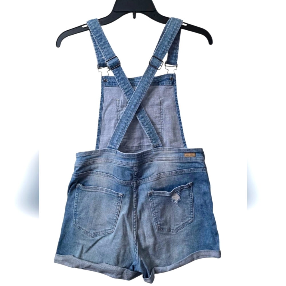 Sneak Peek Blue Stetch Distressed Overalls Size Juniors Medium - Picture 11 of 11